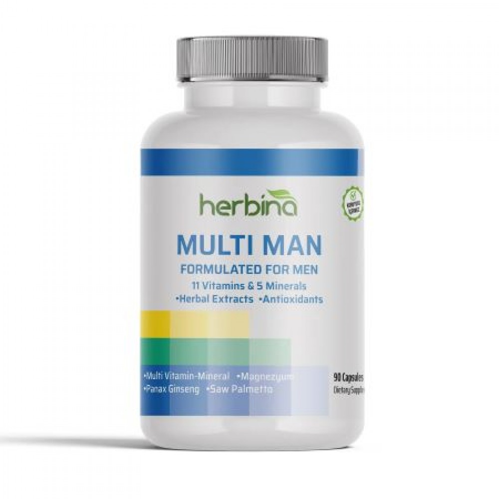 Herbina Multi Man Erkeklere Özel Multivitamin Mineral 90 Kapsül