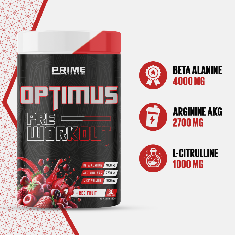 Prime Nutrition Optimus Pre-Workout Red Fruit 420 gram