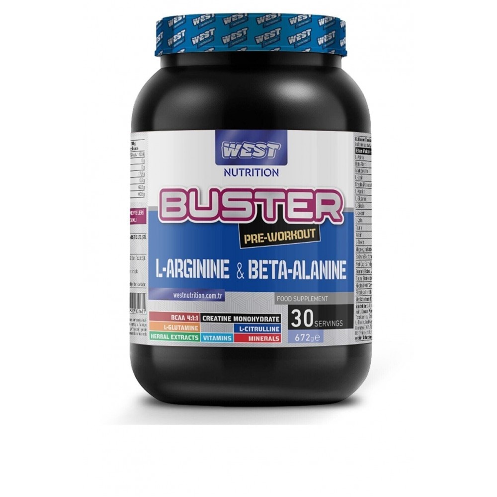 West nutrition Buster Preworkout L-Arjinin & Beta- Alanin 30 Servis 672 gram Orman Meyveleri Aroması